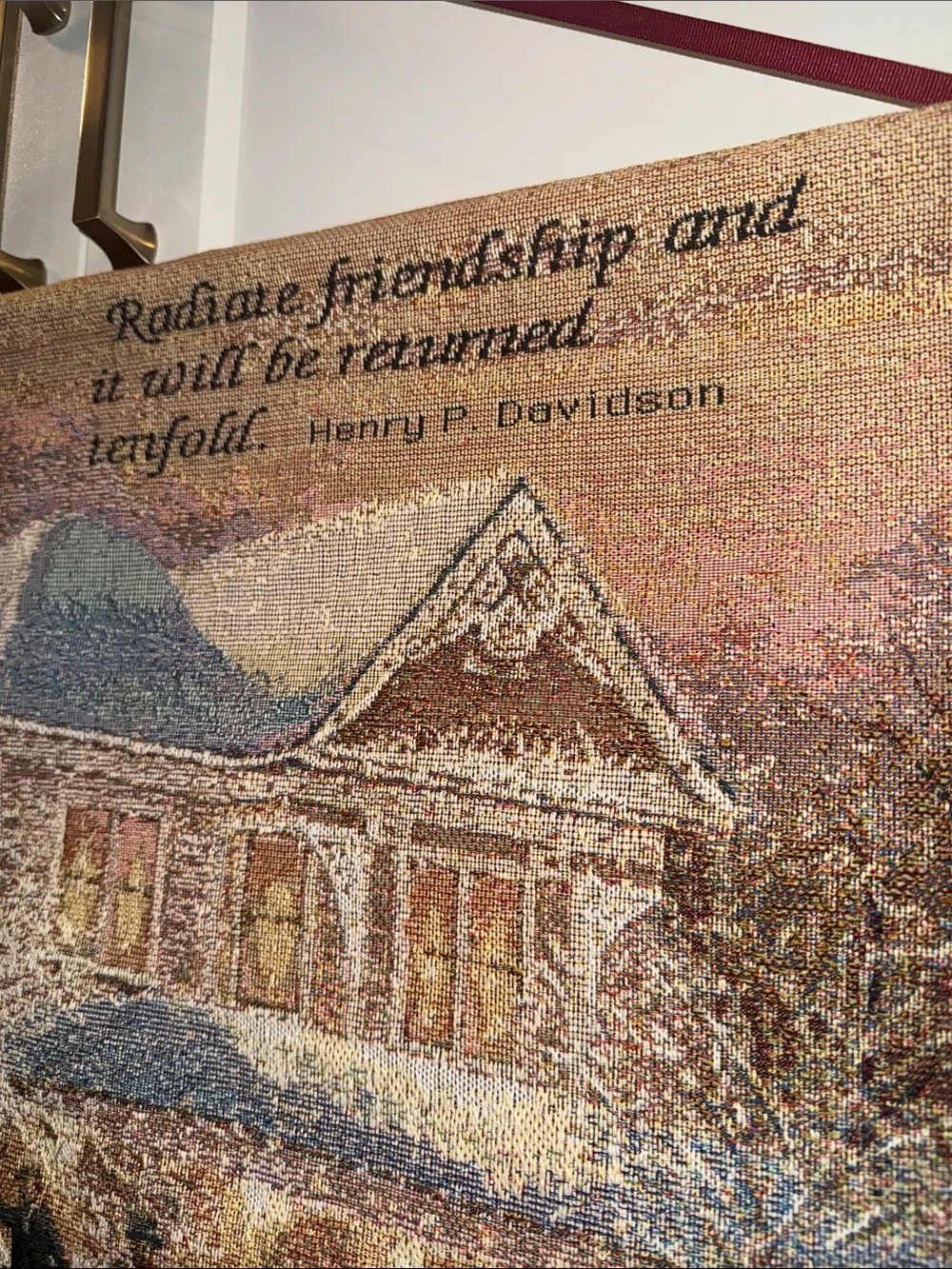 Vintage Thomas Kinkade Victorian Christmas II tapestry